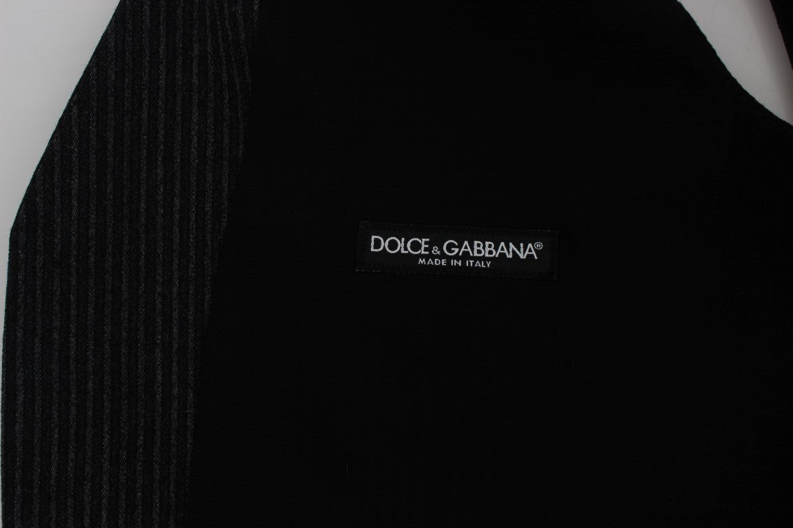 Dolce &amp; Gabbana Elegant gråstribet uldvest