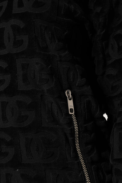 Dolce &amp; Gabbana sort logomonogram bomberjakke med lynlås