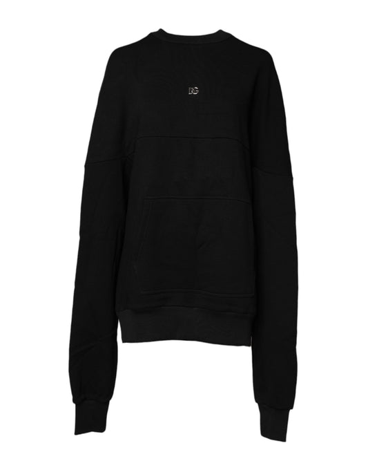 Dolce &amp; Gabbana Sort bomuldssweatshirt med rund hals