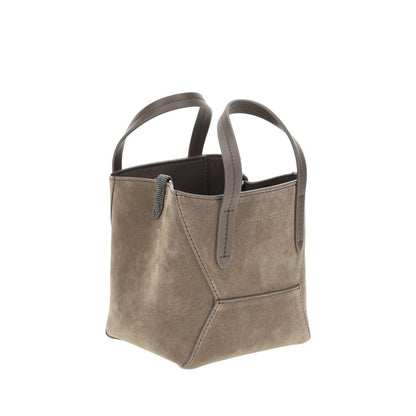 Brunello Cucinelli skuldertaske i ruskind