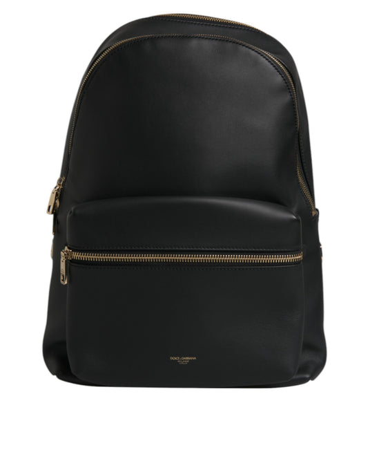 Dolce & Gabbana Black DG Leather Logo Print Travel Back Pack Bag