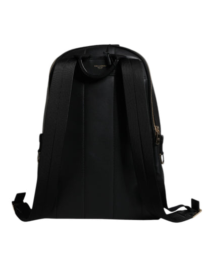 Dolce & Gabbana Black DG Leather Logo Print Travel Back Pack Bag