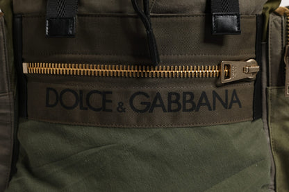 Dolce &amp; Gabbana Militærgrøn Patchwork Rejserygsæktaske