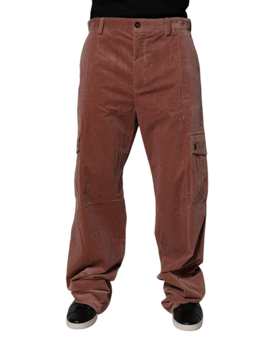 Dolce &amp; Gabbana Brune Corduroy Bomuld Cargo Herre Denim Jeans