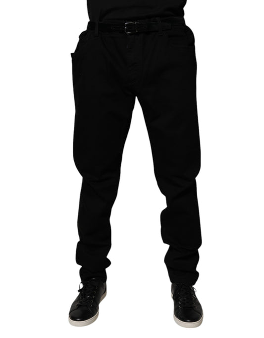 Dolce &amp; Gabbana Sorte Slim Fit Denim Jeans i Bomuld med Stretch
