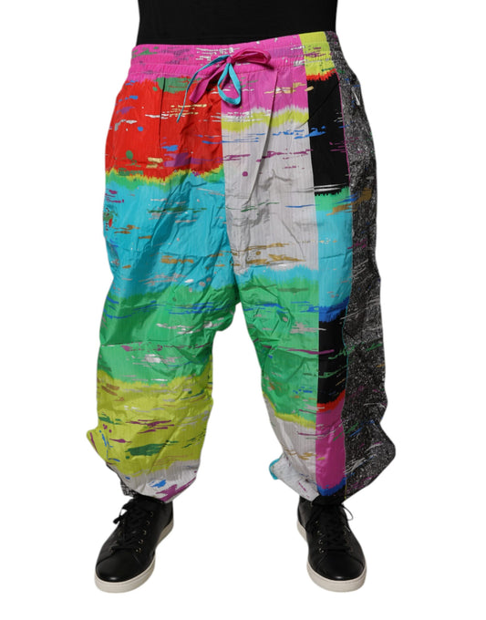 Dolce &amp; Gabbana Flerfarvede Patchwork Mellemhøj Talje Joggingbukser