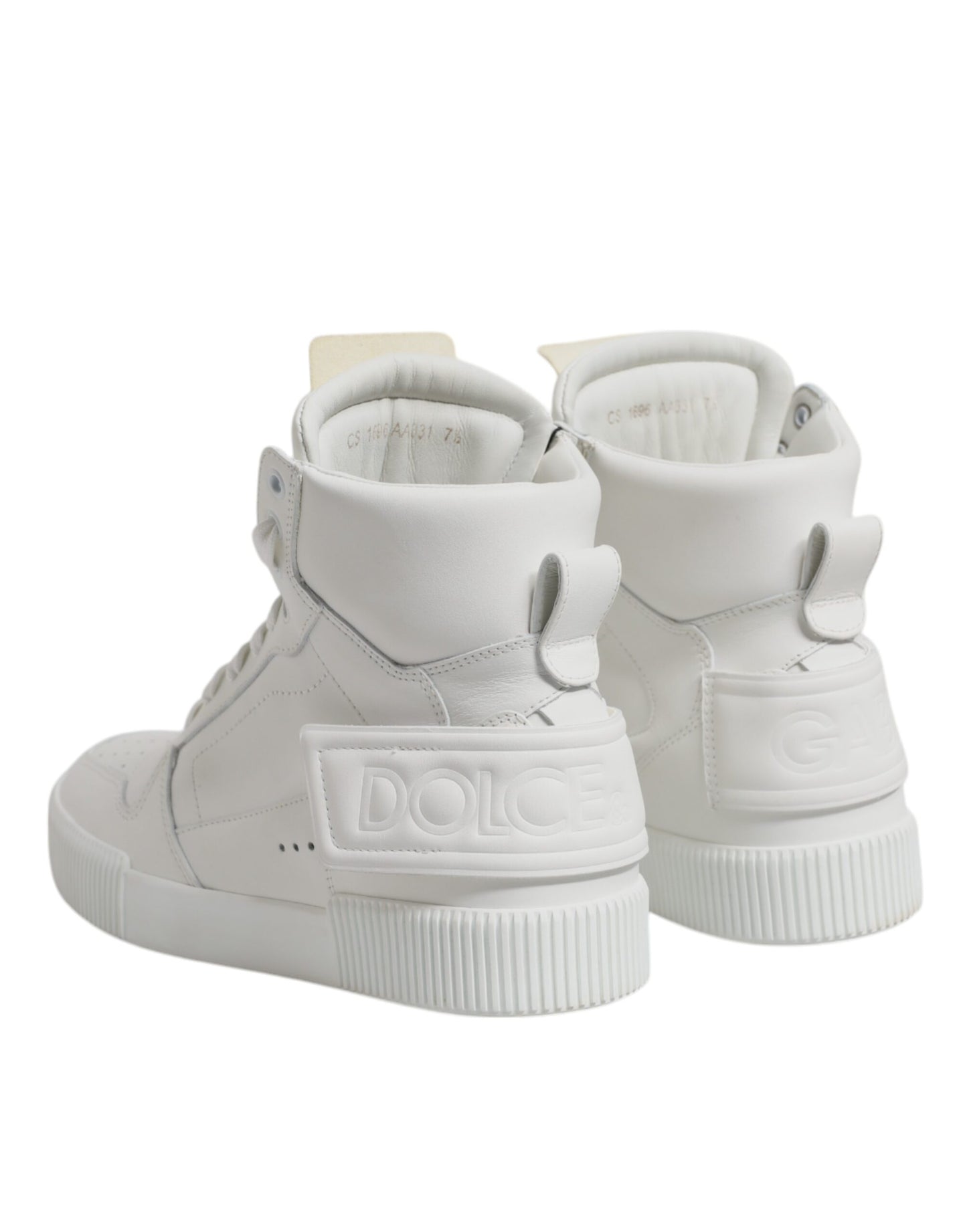 Dolce &amp; Gabbana Hvide Læder High Top Sneakers Sko