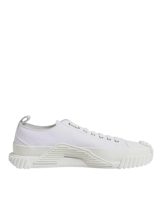 Dolce &amp; Gabbana Hvide Læder Low Top NS1 Sneakers Sko