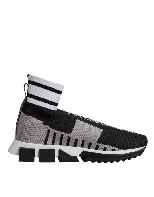 Dolce &amp; Gabbana Sort Grå Sorrento Sokker Herre Sneakers Sko