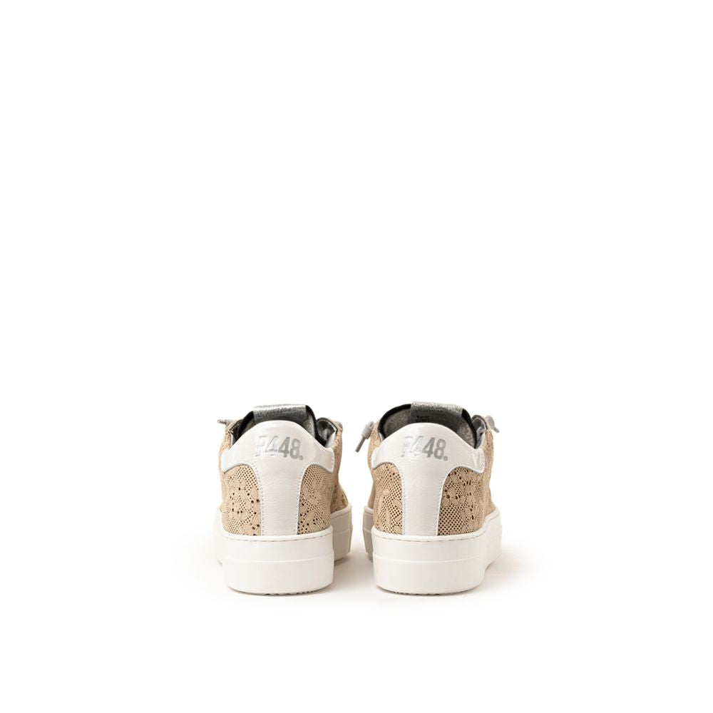 P448 Beige Lædersneaker