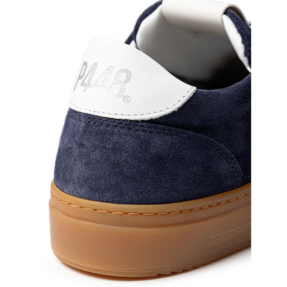 P448 Blå Lædersneaker