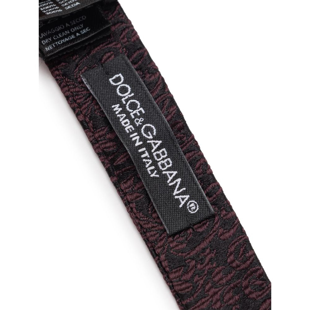 Dolce &amp; Gabbana Sorte Silkeslips &amp; Sløjfe