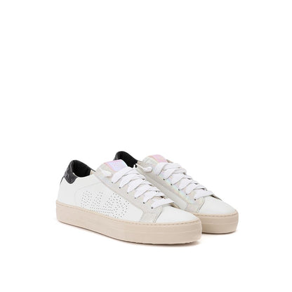 P448 Løft dit sneaker-spil med helt hvide italienske læderskoner