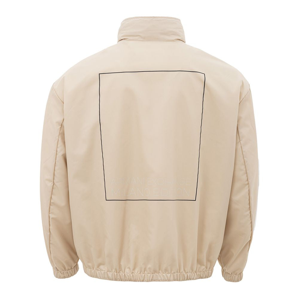 Armani Exchange Beige Polyamidjakke til den moderne mand