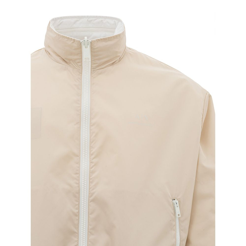 Armani Exchange Beige Polyamidjakke til den moderne mand