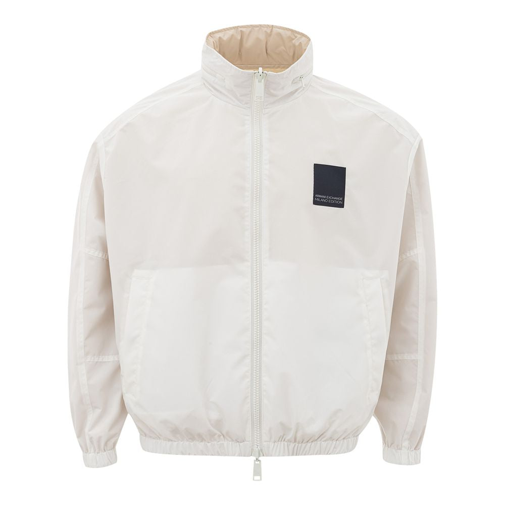 Armani Exchange Beige Polyamidjakke til den moderne mand