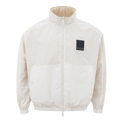 Armani Exchange Beige Polyamidjakke til den moderne mand
