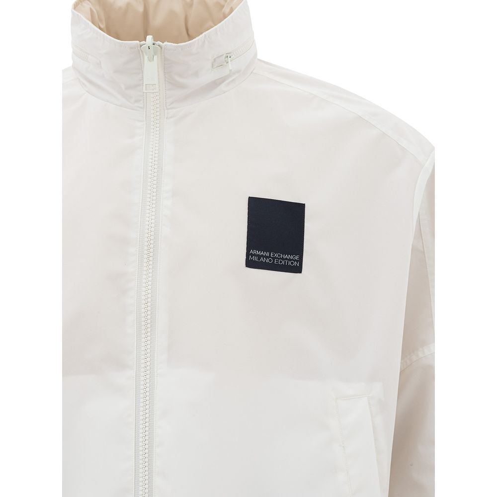 Armani Exchange Beige Polyamidjakke til den moderne mand