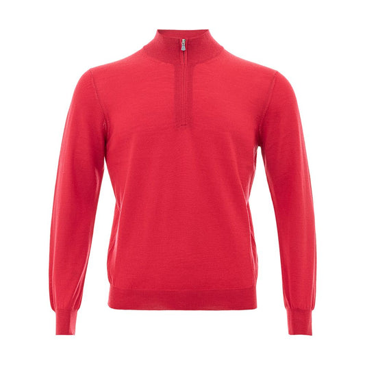 Gran Sasso Elegant Crimson Uld T-shirt til Herrer