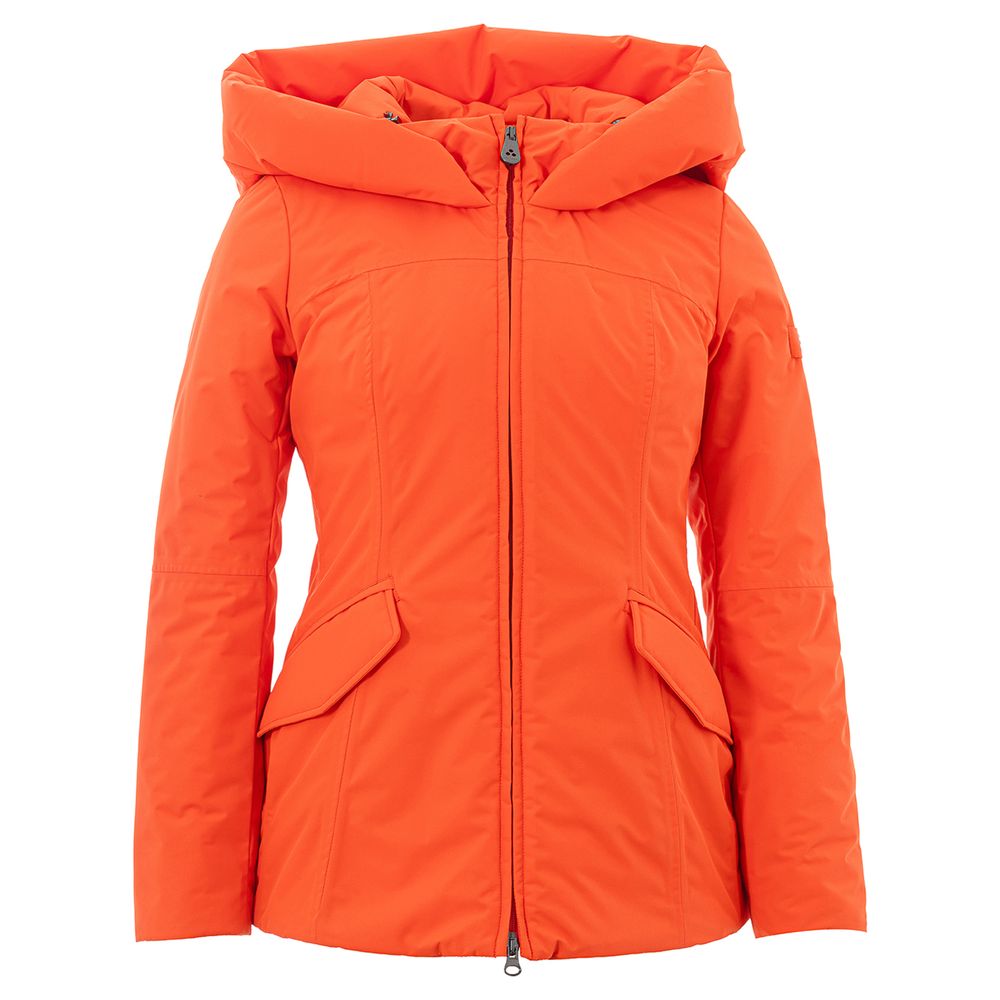 Peuterey Elegant Orange Polyesterjakke til Kvinder