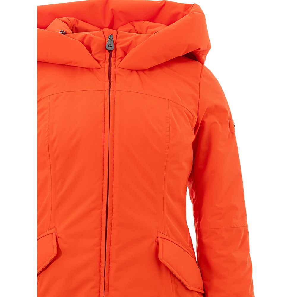 Peuterey Elegant Orange Polyesterjakke til Kvinder