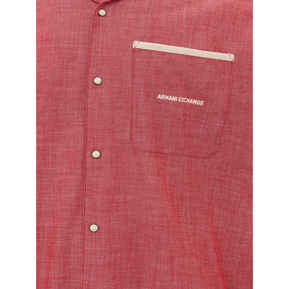 Armani Exchange Crimson Cotton Classic Herreskjorte