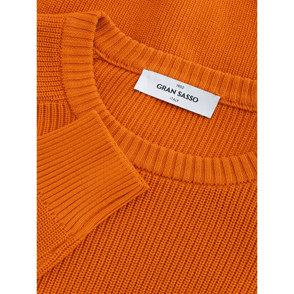Gran Sasso italiensk bomulds chic orange sweater