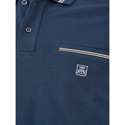 Corneliani elegant blå italiensk bomuldspoloshirt