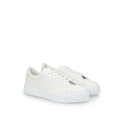 Casadei Slanke Hvide Lædersneakers
