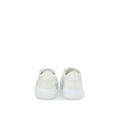 Casadei Slanke Hvide Lædersneakers