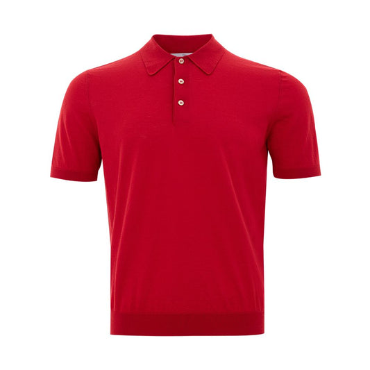 Gran Sasso elegant italiensk bomuldspoloshirt i livlig rød