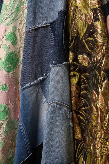 Dolce &amp; Gabbana Flerfarvet Patchwork Højtaljet Midi-nederdel