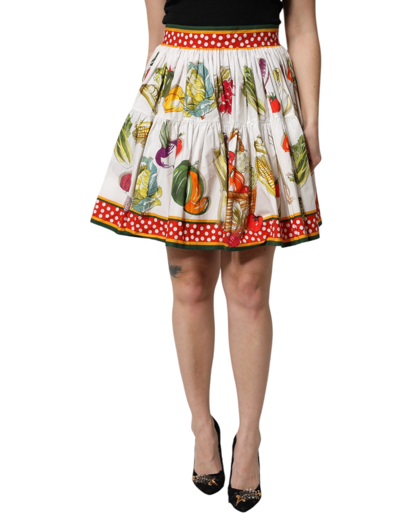 Dolce &amp; Gabbana Flerfarvet Printet Højtaljet Mini Nederdel