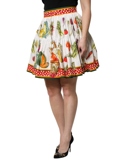 Dolce &amp; Gabbana Flerfarvet Printet Højtaljet Mini Nederdel