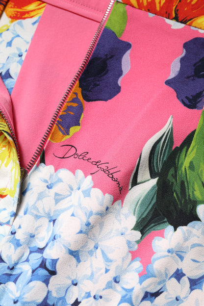 Dolce &amp; Gabbana Flerfarvet Blomsterprint Højtaljet Midi-nederdel