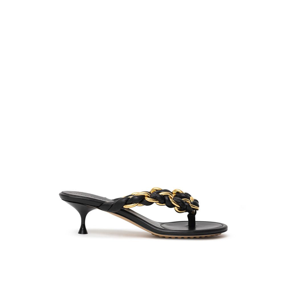 Bottega Veneta sort lædersandal