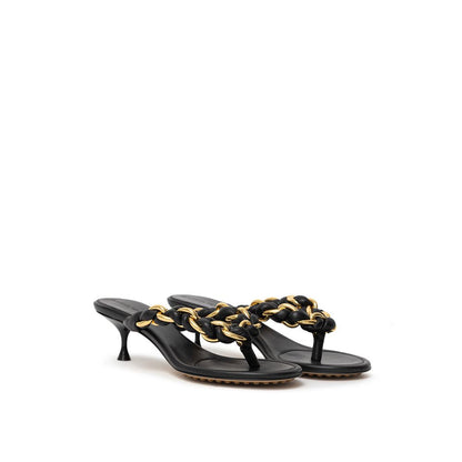 Bottega Veneta sort lædersandal