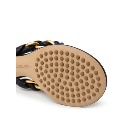 Bottega Veneta sort lædersandal