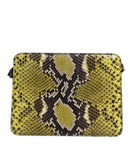 Dolce &amp; Gabbana Grøn Eksotisk Læder DG Plaque Crossbody Clutch