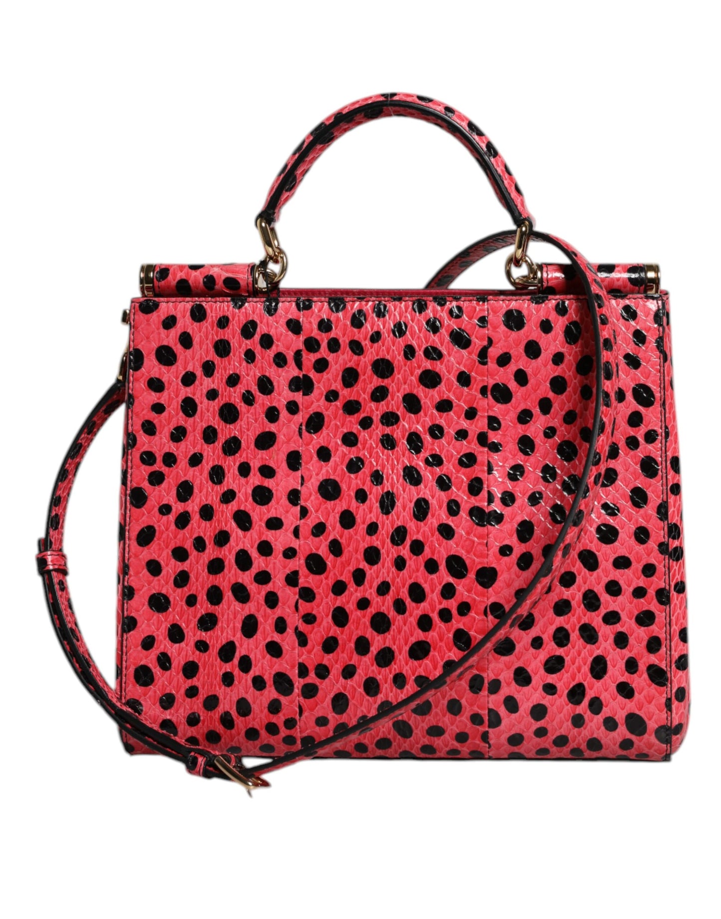 Dolce &amp; Gabbana lyserød eksotisk lædertote-crossbody-taske med tophåndtag