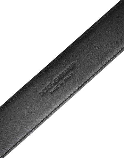 Dolce &amp; Gabbana sort læderbælte med metalspænde og klassisk design