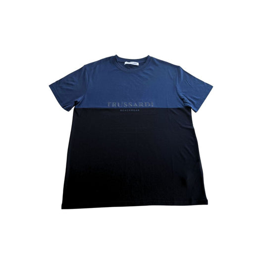 Trussardi Beachwear Blue Polyester Men T-Shirt