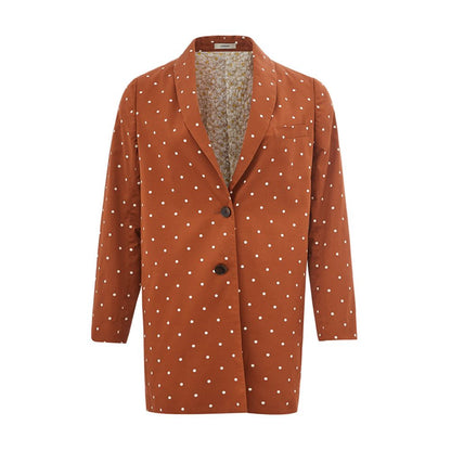 Lardini Chic Bomulds Brun Jakke til den Moderne Kvinde