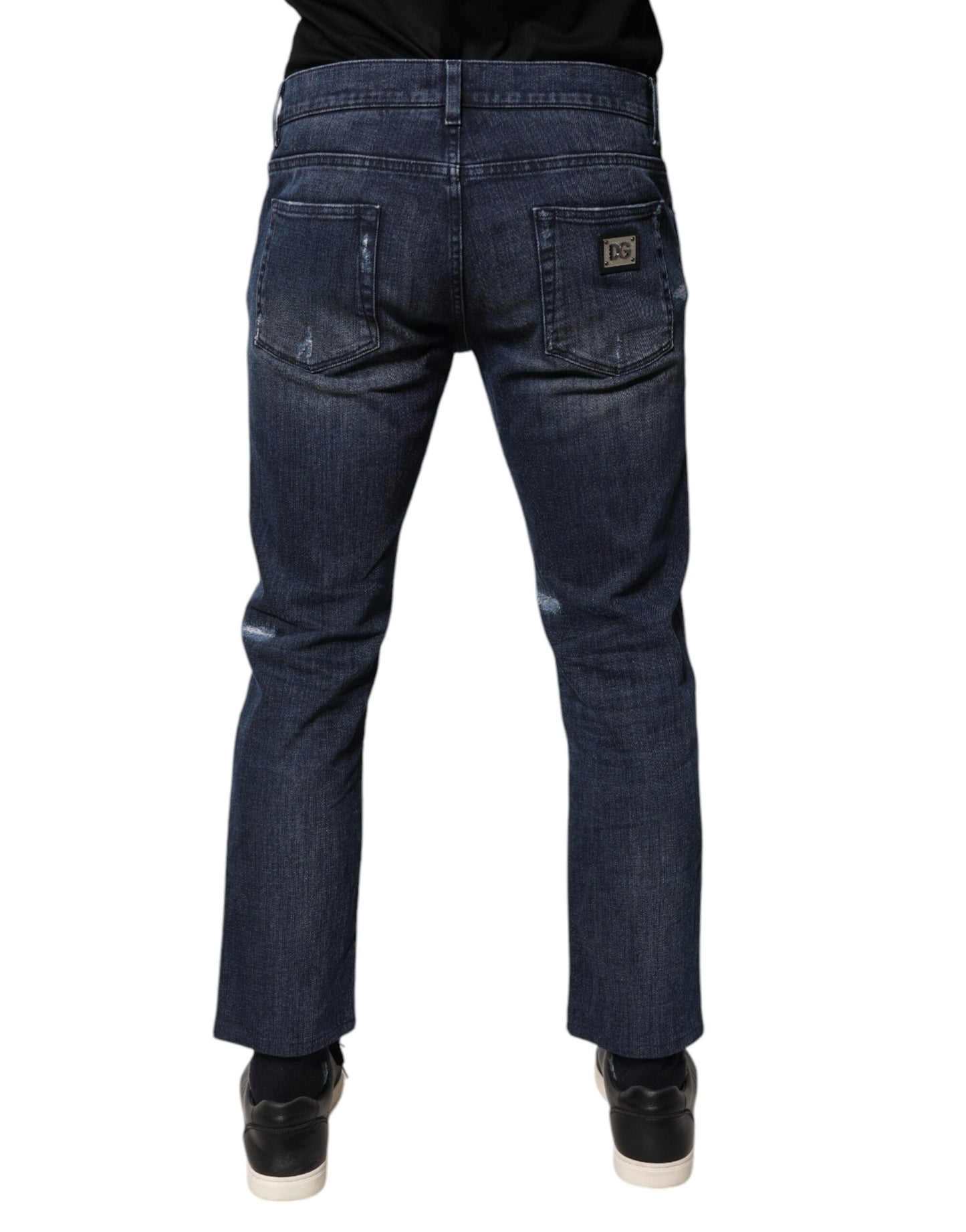 Dolce &amp; Gabbana Blå Bomuldsstretch Skinny Herre Denim Jeans