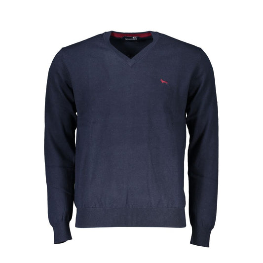 Harmont &amp; Blaine V-hals Broderet Blå Sweater
