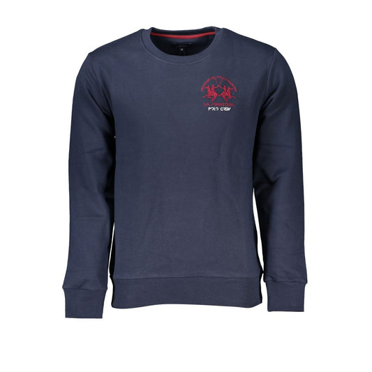 La Martina Chic Blå Rund Hals Broderet Sweatshirt