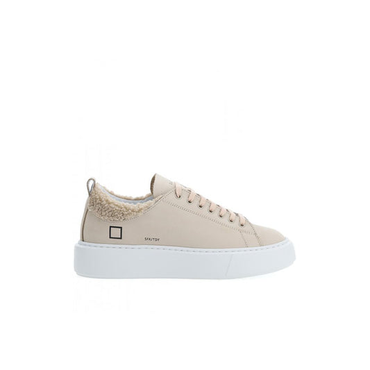 DATE Beige Lædersneaker