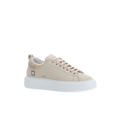 DATE Beige Lædersneaker