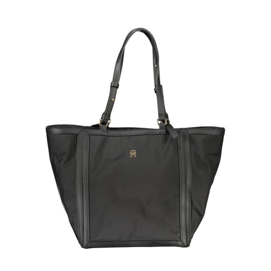Tommy Hilfiger sort polyesterhåndtaske