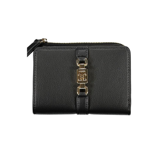 Tommy Hilfiger Sleek sort lynlåspung med møntpung